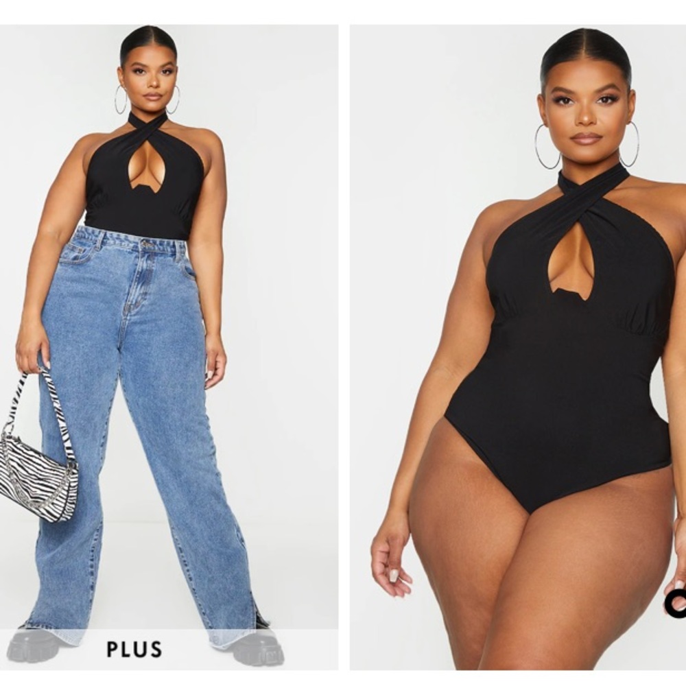 Plus size corset halter bodysuit